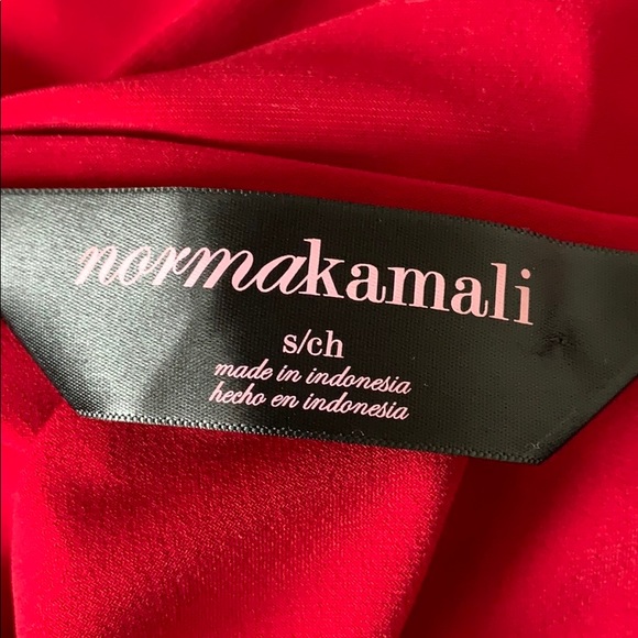 Norma Kamali red wrap dress with sweetheart neck - Picture 4 of 5